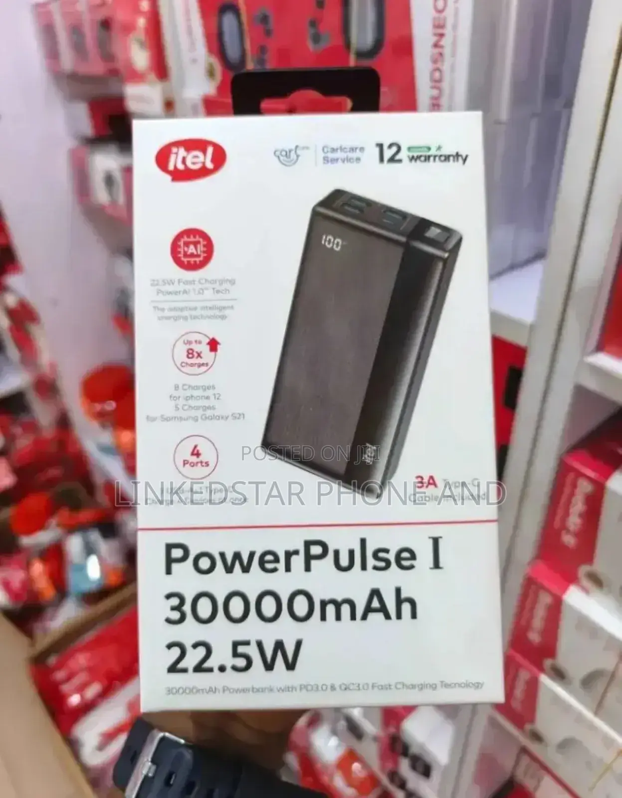 Itel 30000mah 22.5w Fast Charging Type-C Output Powerbank
