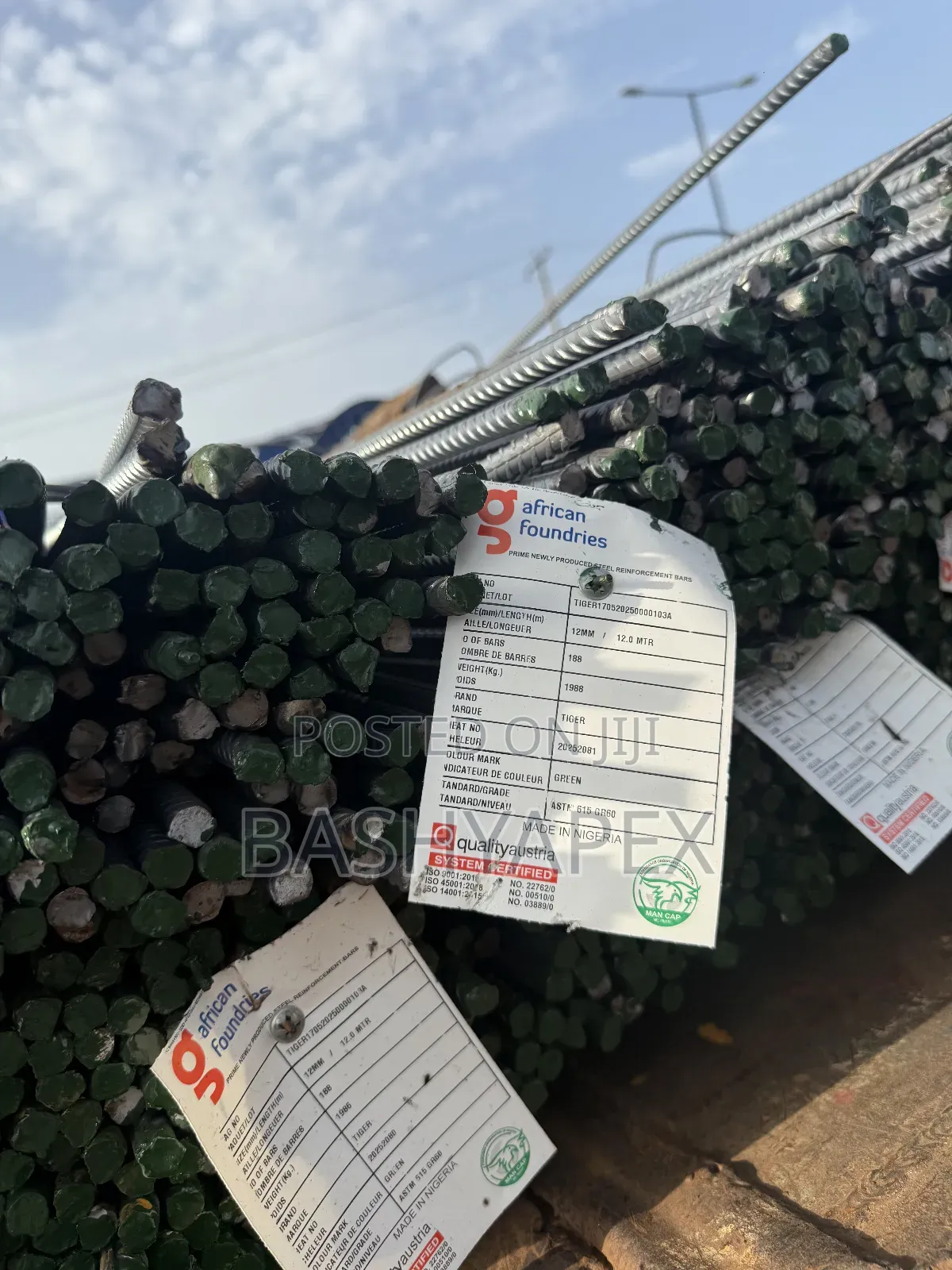 Full Gauge Y10 Y12 Y16 Y20 Tiger Reinforcements Iron Rod TMT