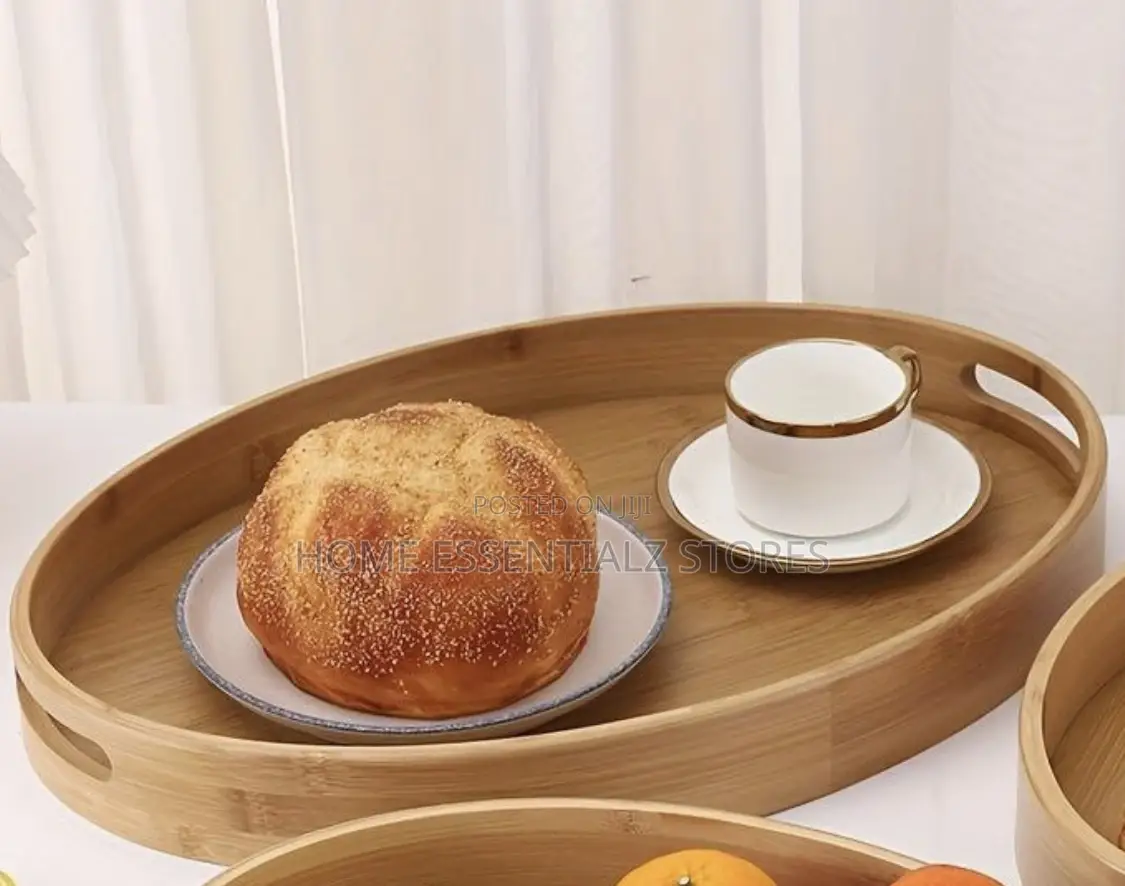 3 Pieces Set of Bamboo Serving Fruits Trays