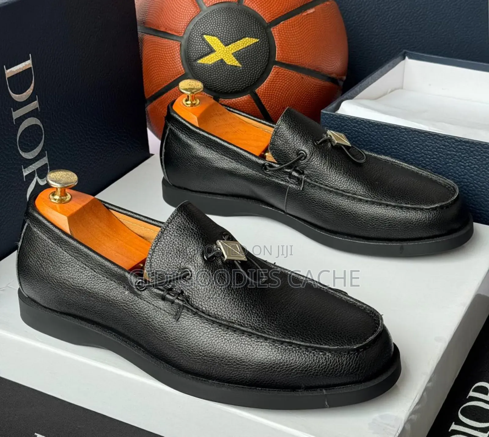 Men's Black Leather Moccasin Loafers Size 40-46