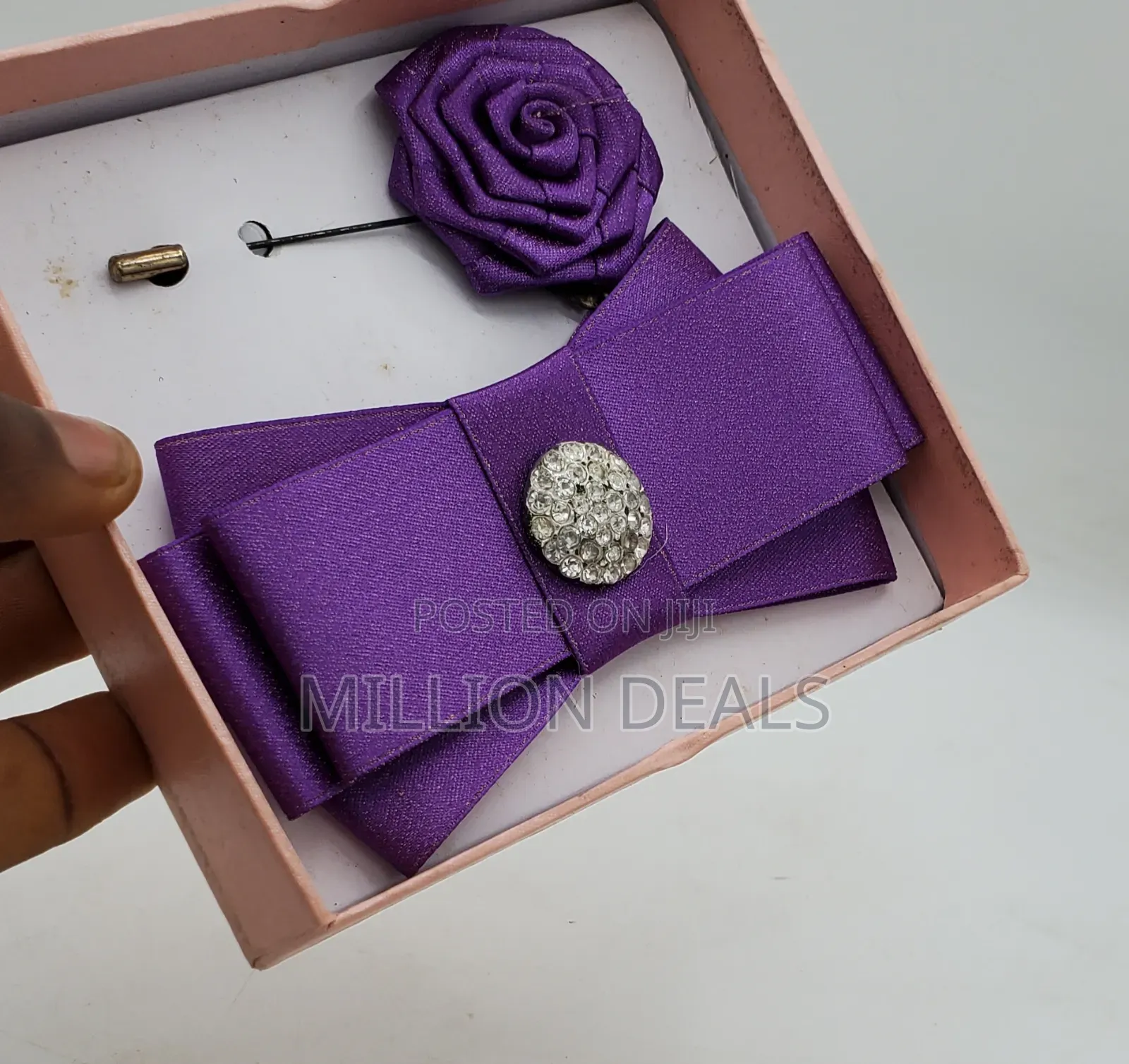 2 Pieces Purple Barrister Bow Tie Sets