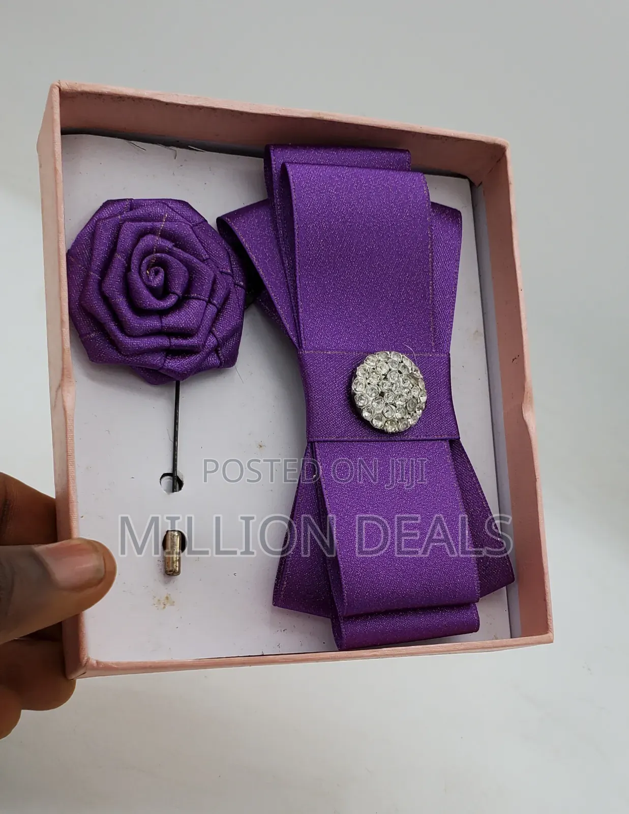 2 Pieces Purple Barrister Bow Tie Sets