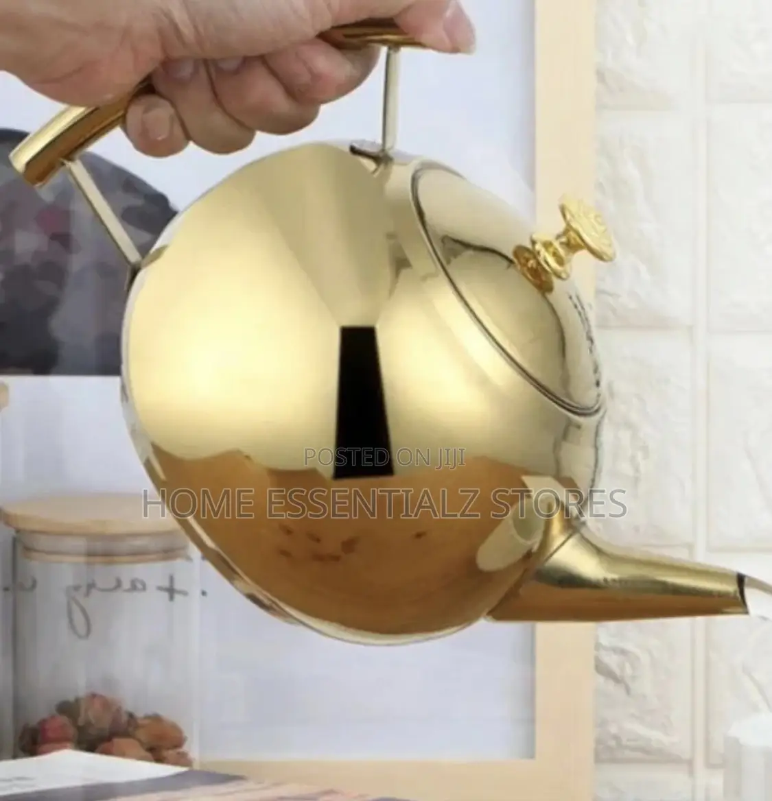 All Body Gold Coffee Teapot With Strainer