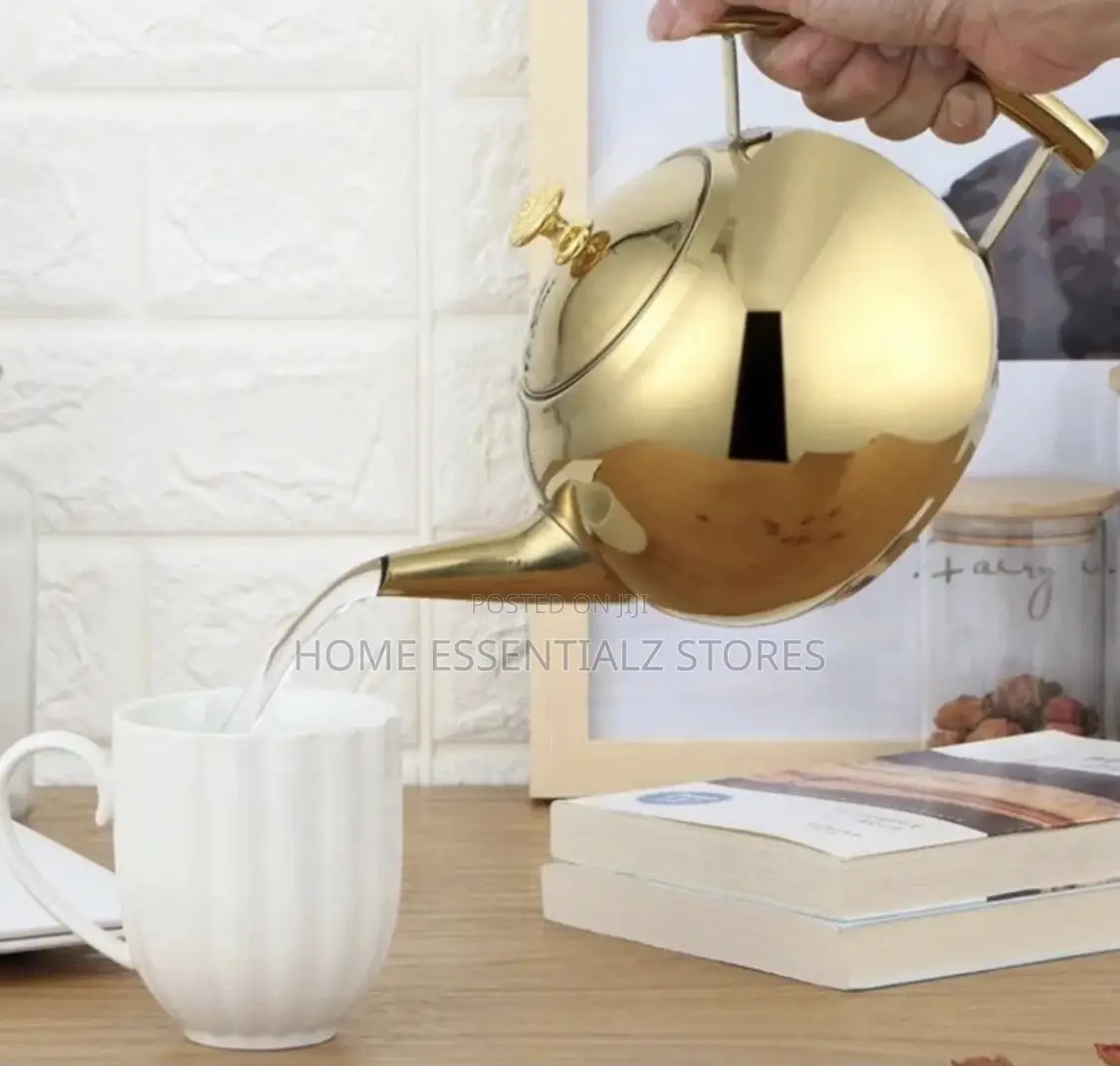 All Body Gold Coffee Teapot With Strainer