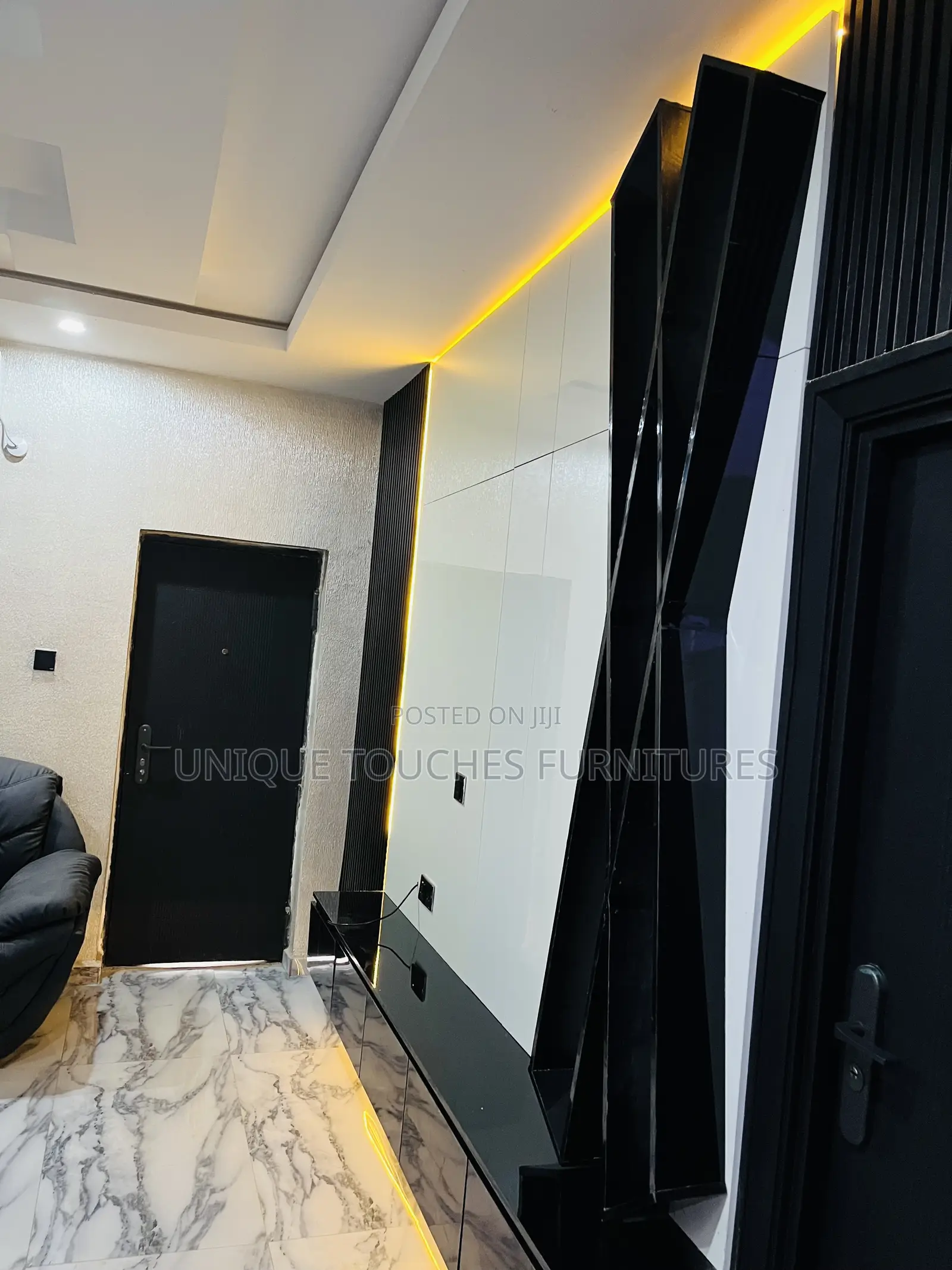 High Glossy Board Unique Touches Tv Console