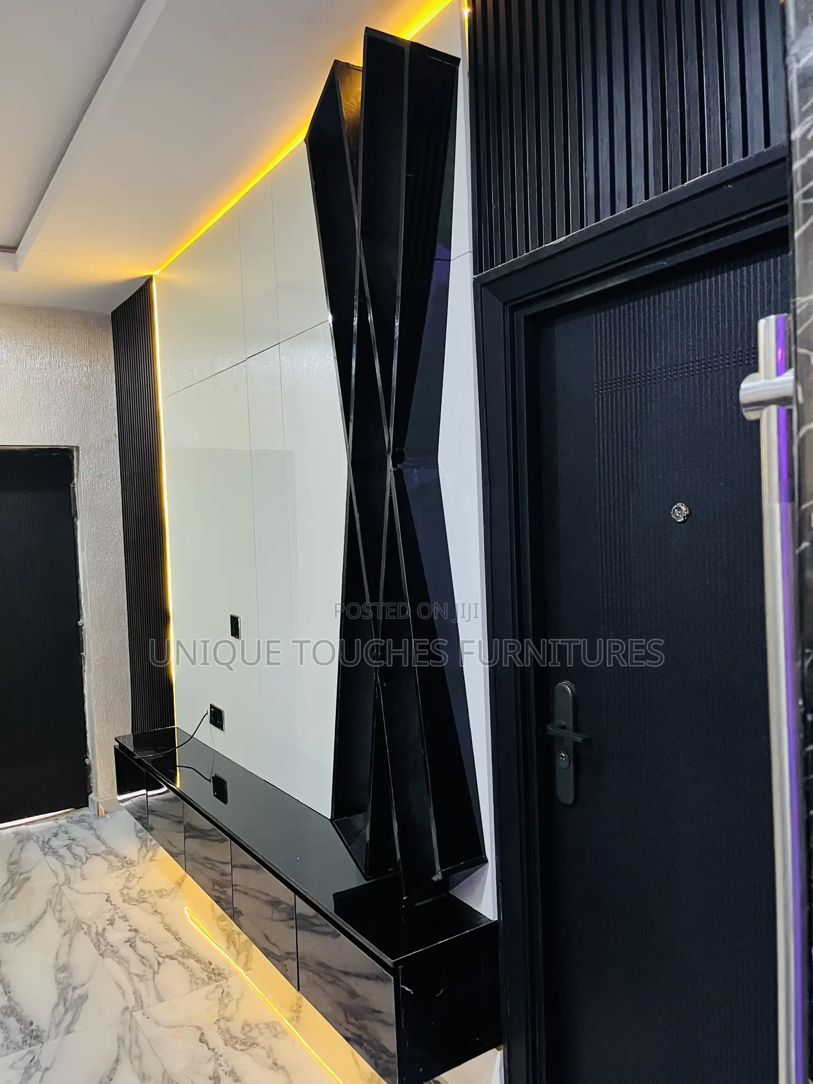 High Glossy Board Unique Touches Tv Console