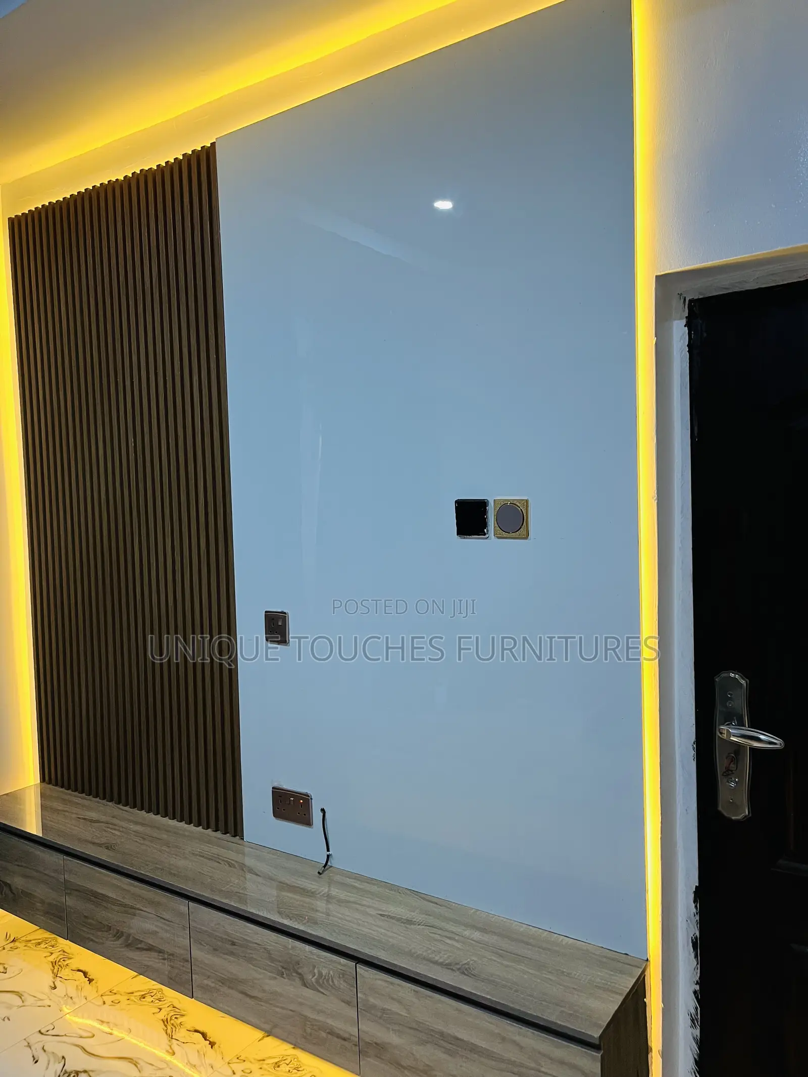 Flutal Panels and High Glossy Board Tv Console