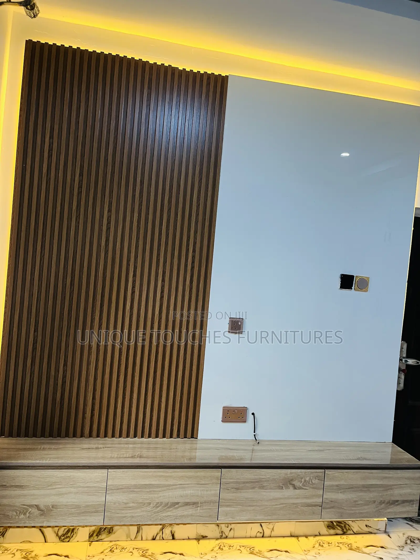 Flutal Panels and High Glossy Board Tv Console