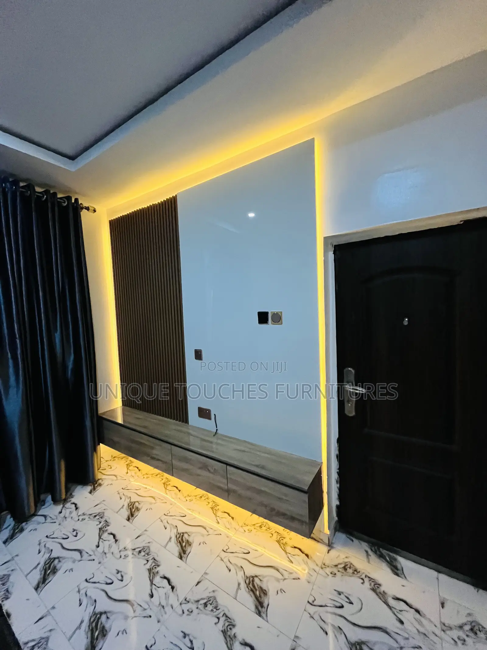 Flutal Panels and High Glossy Board Tv Console
