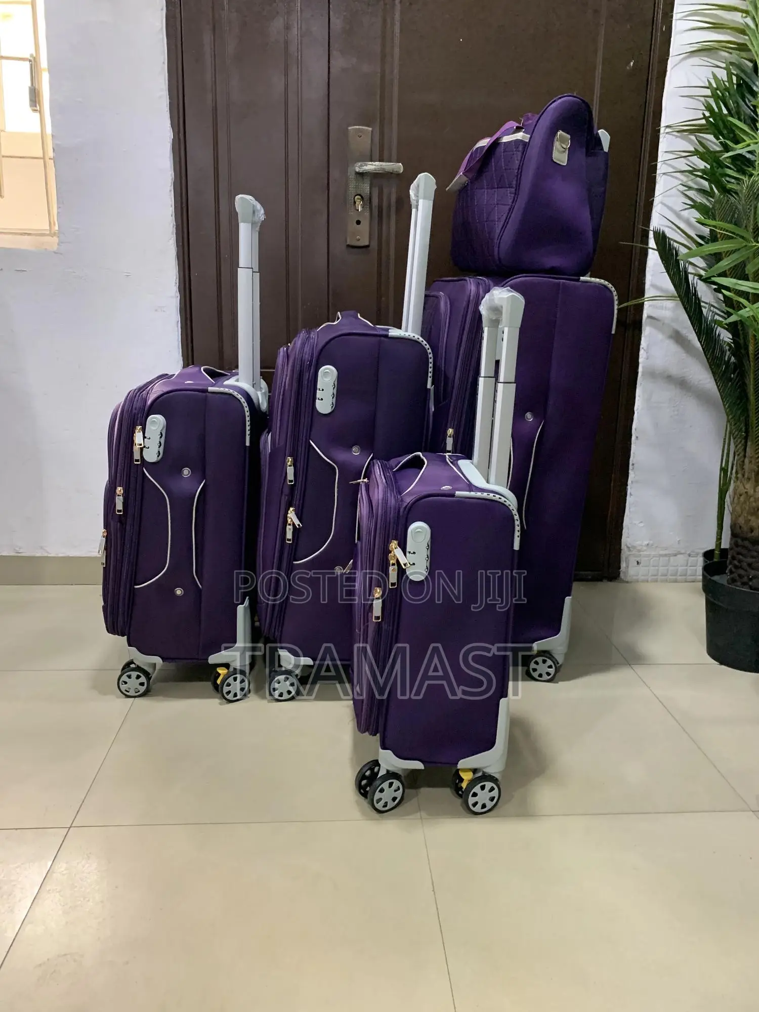 Purple Swiss Polo 5-piece Luggage Set