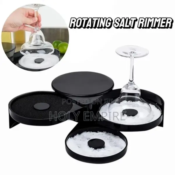 Bar Accessories 3 Tier Rotating Salt Rimmer Box Mixing Salt