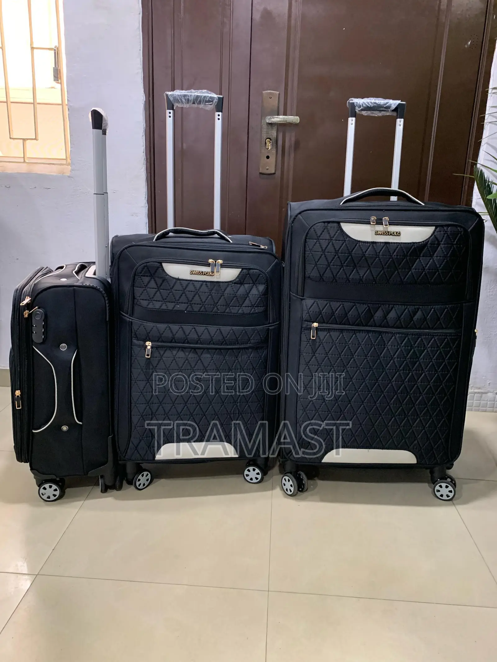 Swiss Polo 3-piece Travel Luggage Set – Black