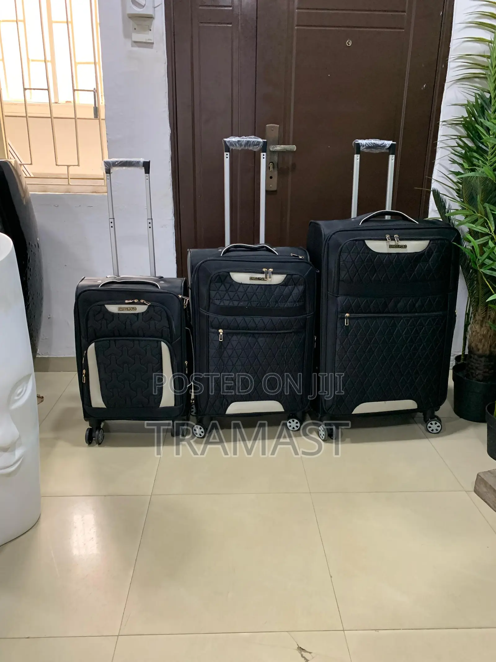 Swiss Polo 3-piece Travel Luggage Set – Black