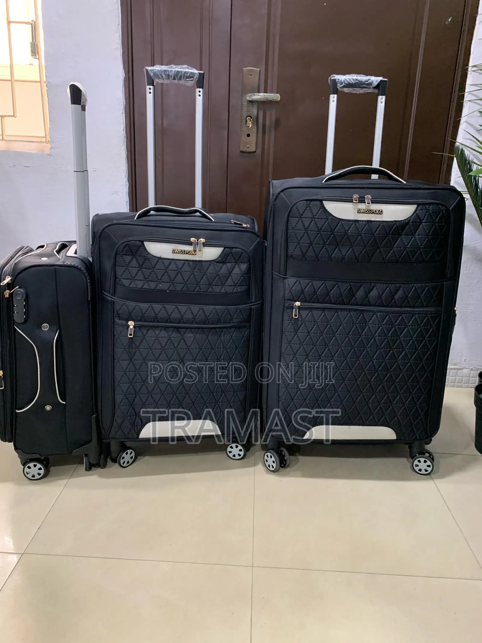 Swiss Polo 3-piece Travel Luggage Set – Black
