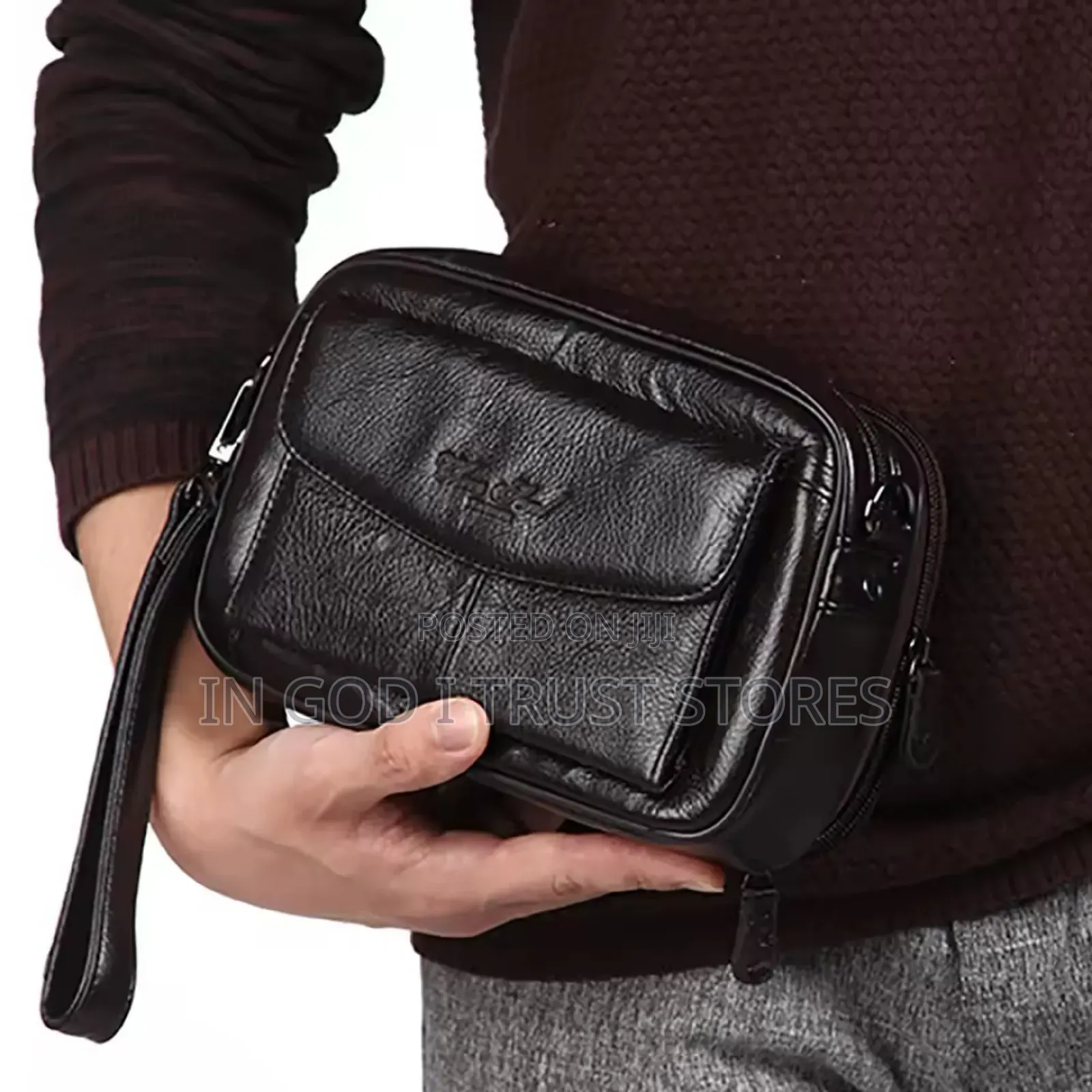 100% Genuine Leather Men Business Clutch Bags