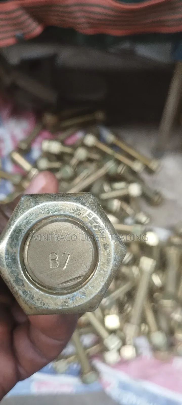 7/8 X 150mm Stud Bolt Nuts Zinc Plated/Bichromate Treated
