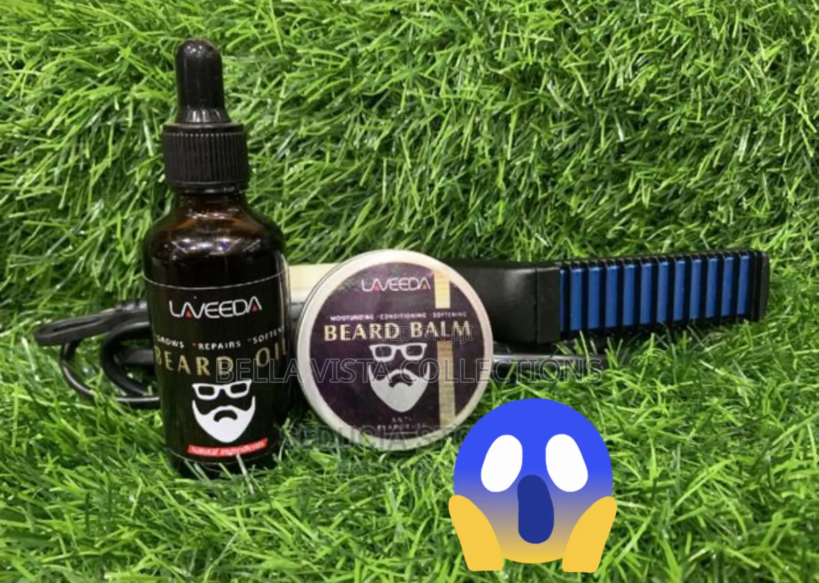 3 in 1 Beard Growth Combo -Beard Balm,Oil Straightener