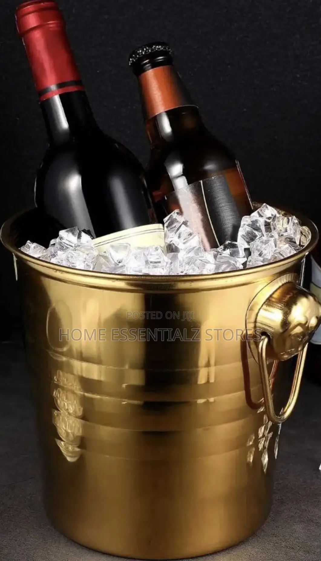 Gold Stainless Steel Beer Bucket With Binaural Handles