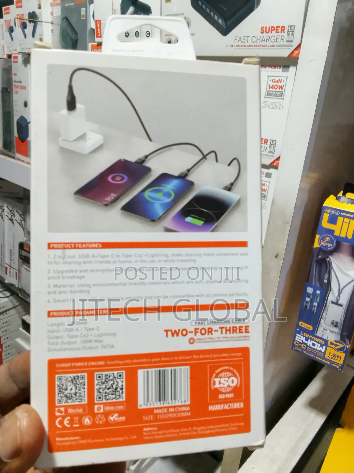 Ldnio 2 in 3 Fast Charging Data Cable Lc97uc - 100w