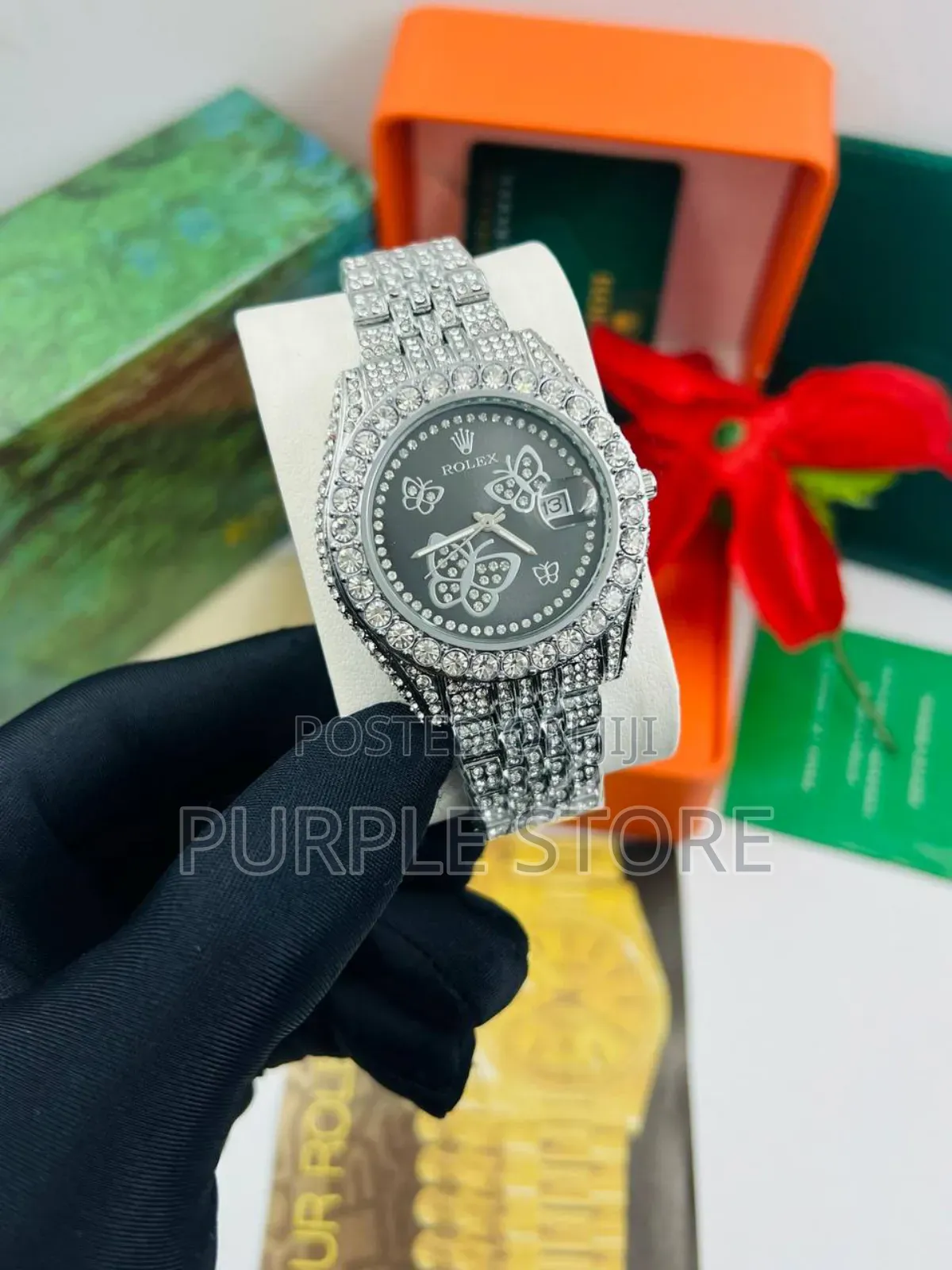 Rolex Iced Butterfly Dial Watches for Women