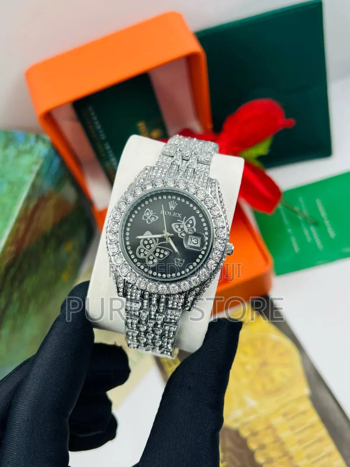 Rolex Iced Butterfly Dial Watches for Women