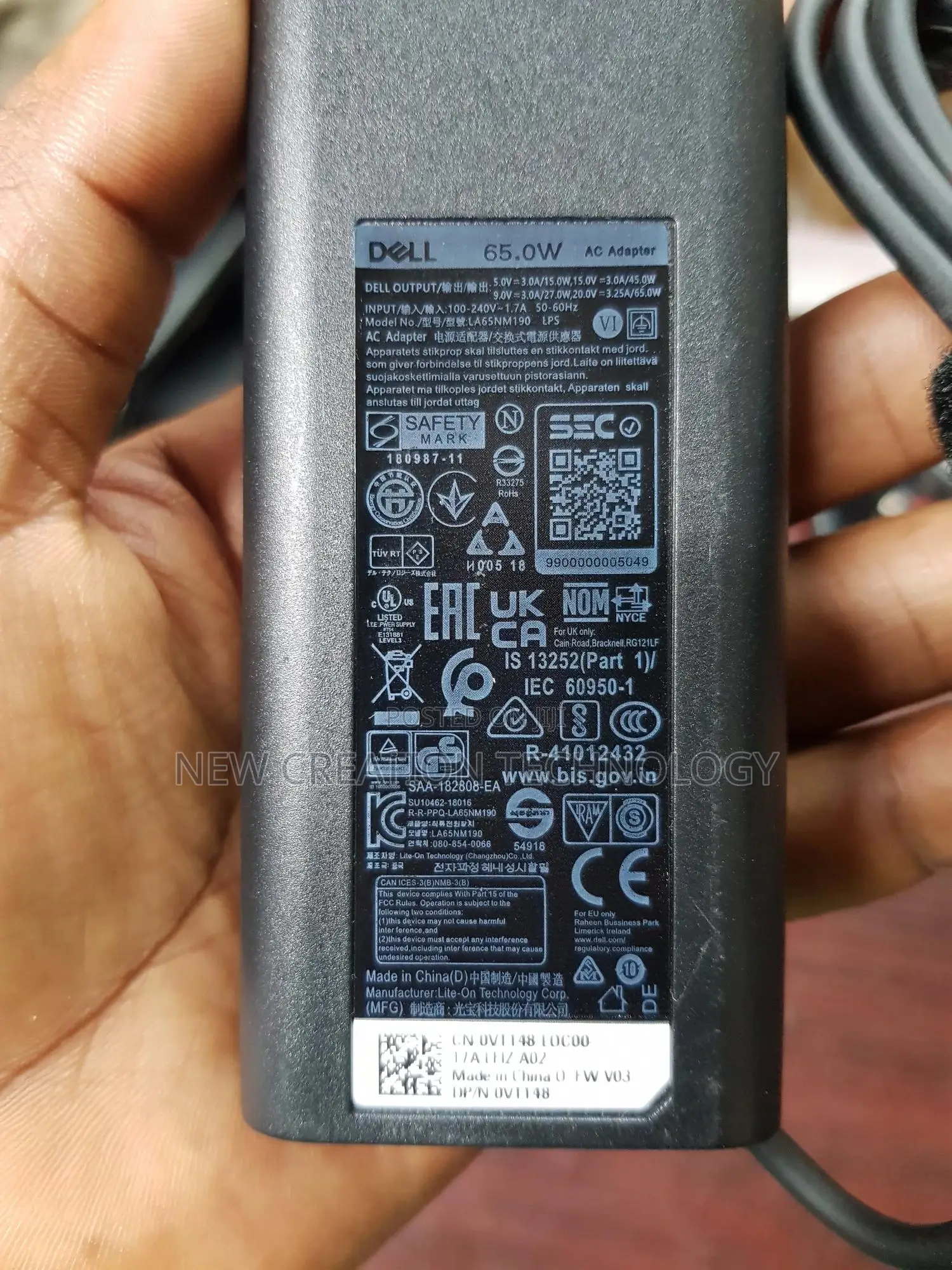 Dell 65w Usb-C Laptop Charger for XPS and Latitude 5000