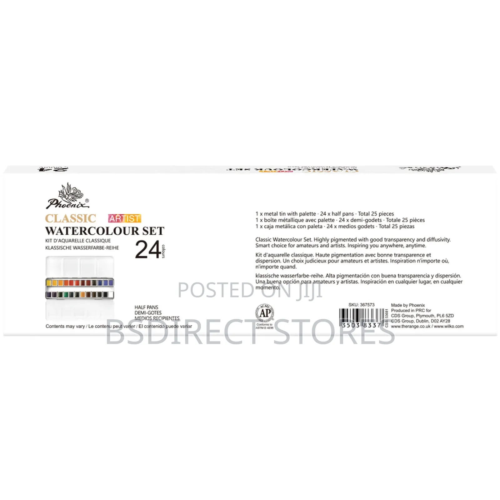 Phoenix Artist Quality Pack of 24 Classic Watercolour Set