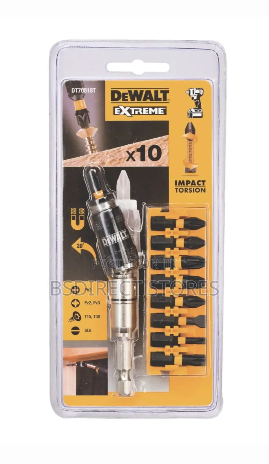 Dewalt Extreme Impact Torsion Bit Set With Holder 10 Piece