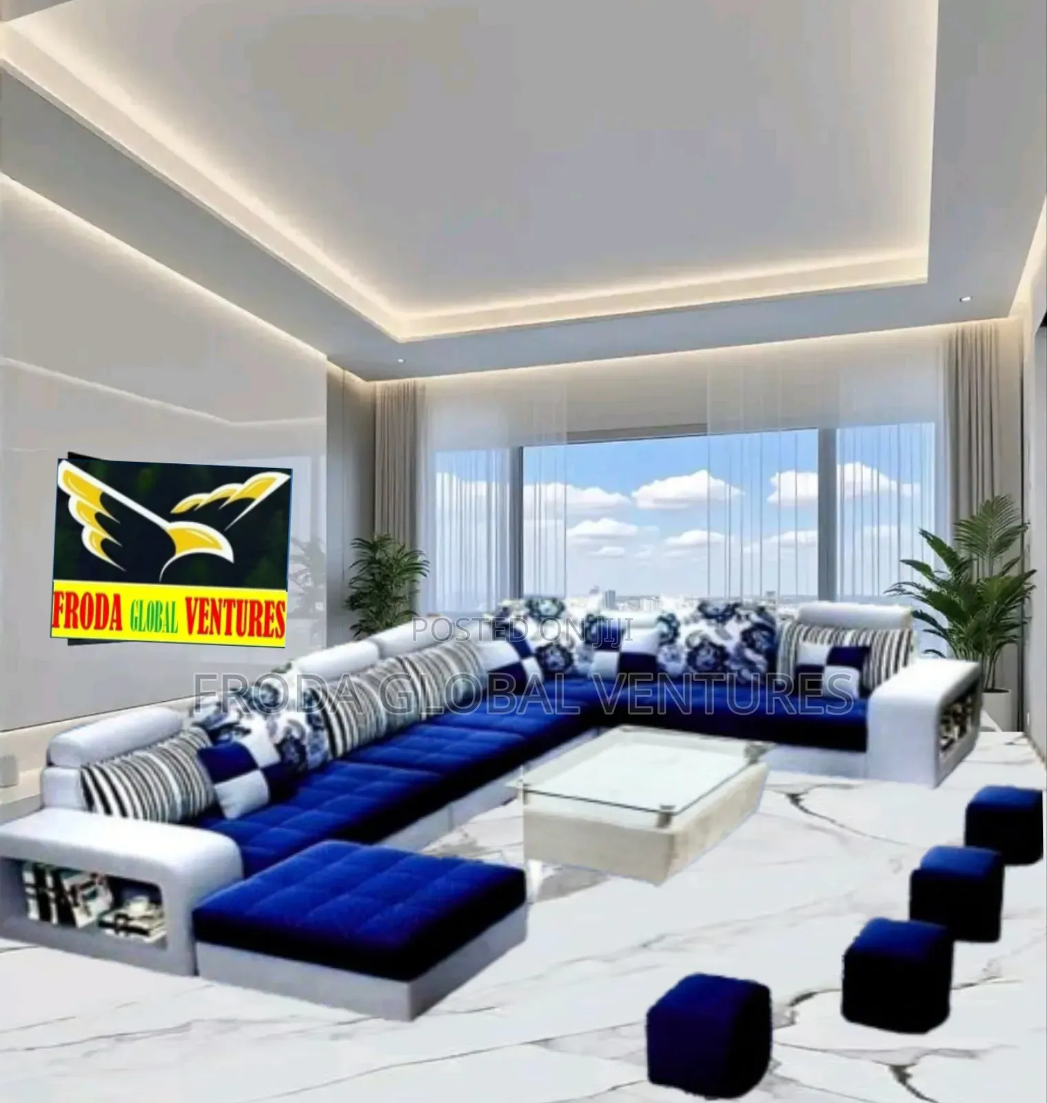 Quality Couch of U-Shape Sofa Chairs, Table and Stools. Ua02