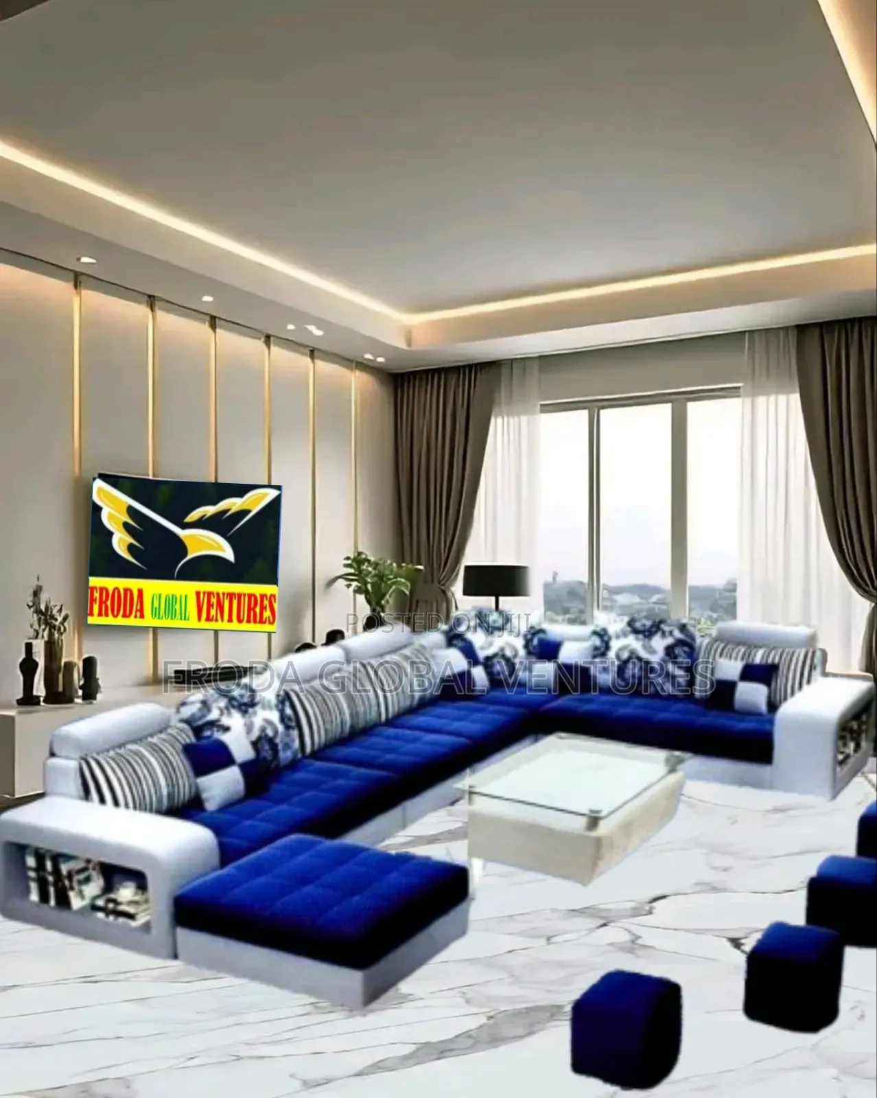 Quality Couch of U-Shape Sofa Chairs, Table and Stools. Ua05