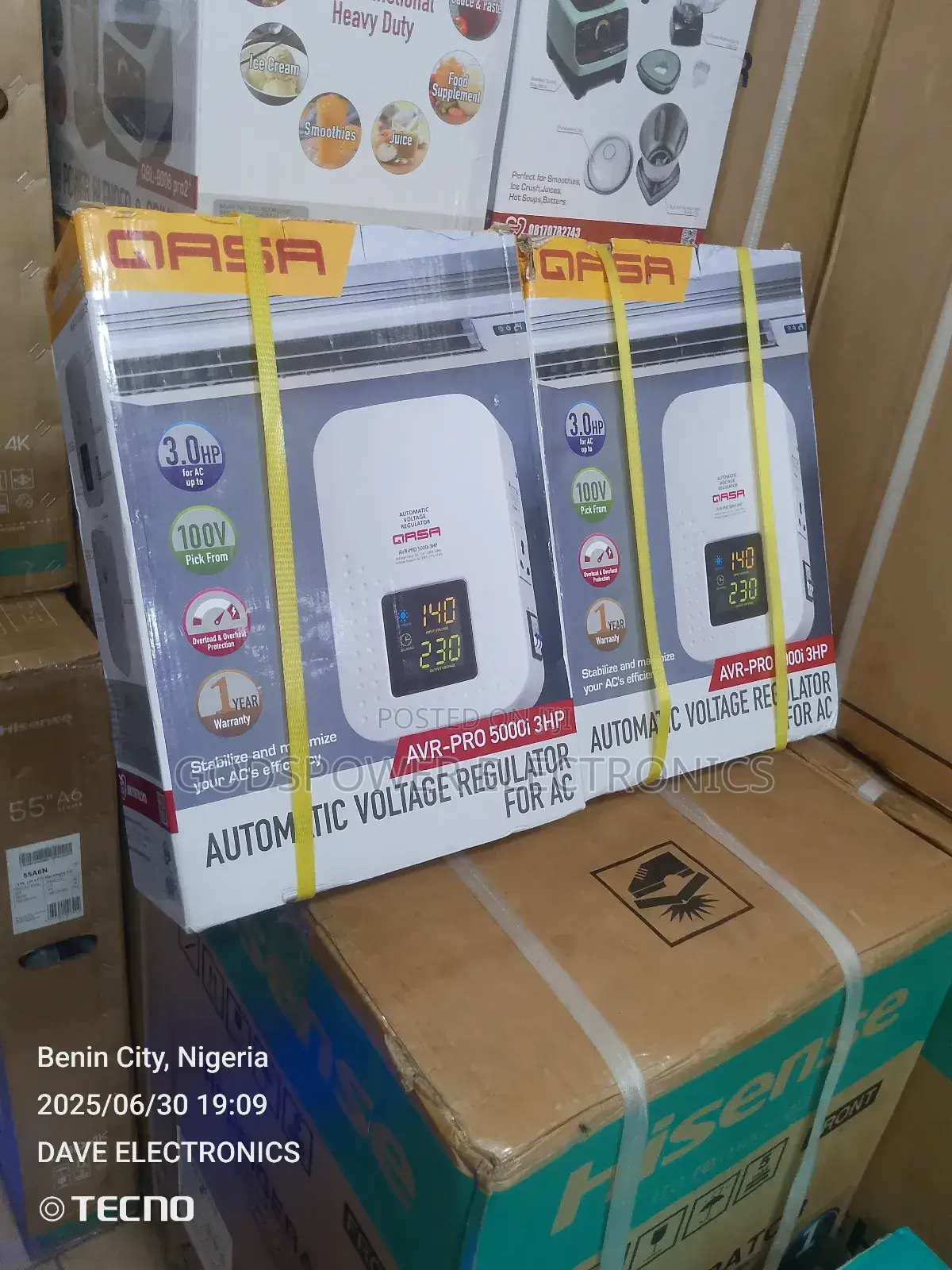 Qasa 5000 Watt Automatic Voltage Wall Stabilizer