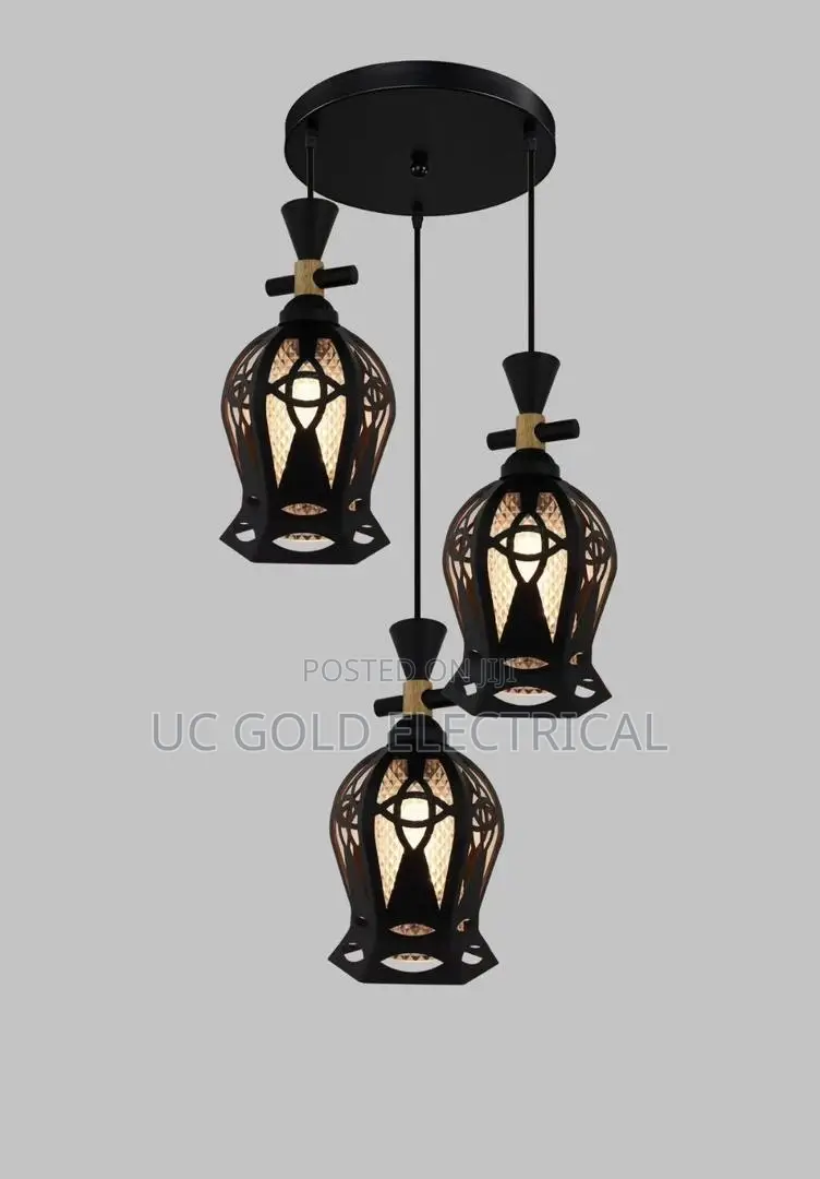 Modern Led Pendant Light Iron Hollow Metal Cage Pendant Lamp