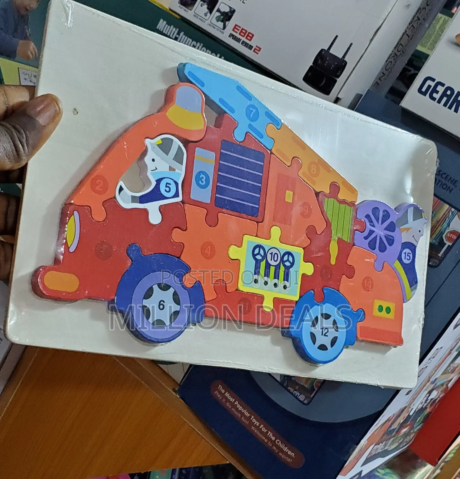 Wooden Puzzle Bus Early Educational Gift Toy Ages 3+