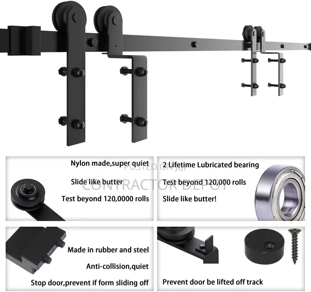 Bypass Industrial Sliding Barn Door Hardware Kits