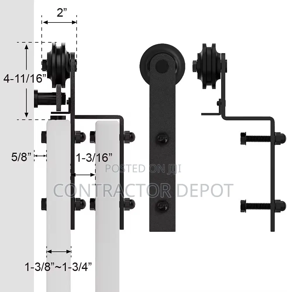 Bypass Industrial Sliding Barn Door Hardware Kits