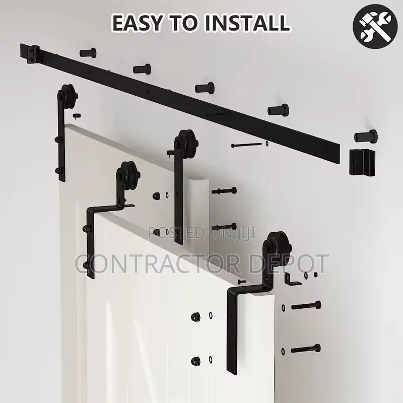 Double Door Exterior Interior Bypass Barn Accessories