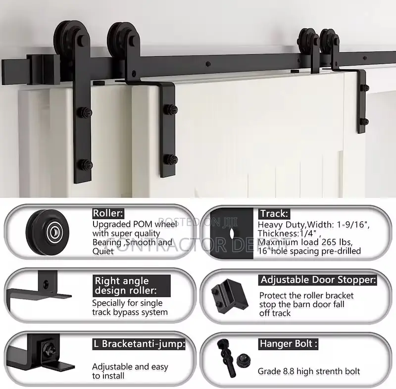 Double Door Exterior Interior Bypass Barn Accessories
