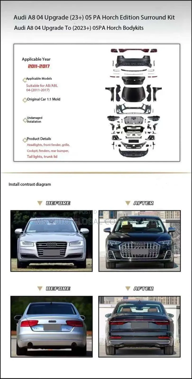 Audi A8 2012 Upgrade Kit To 2023