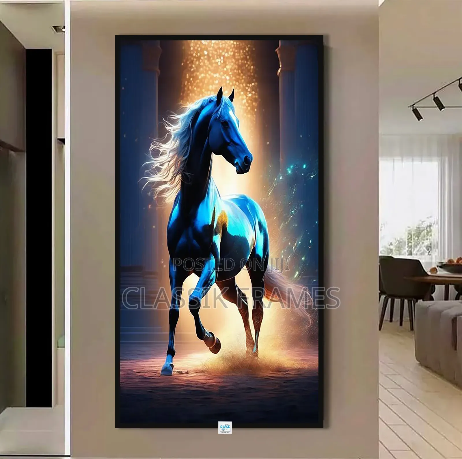 Hd Framed Horse on Motion Digi Pictures Painting Wallart