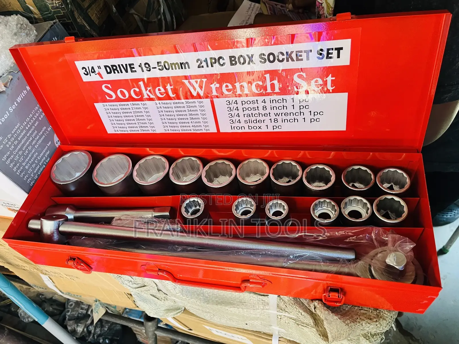 3/4" Drive 19-50mm 21pc Box Socket Wrench Set