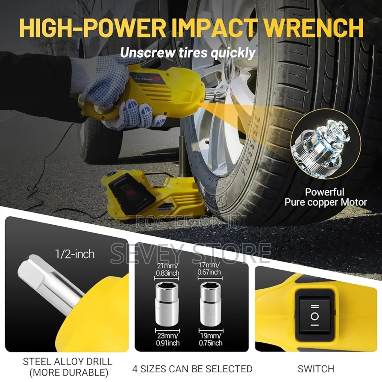 Electric Car Jack Kit 5 Ton 12v (Lifting Range: 5.31-14.17