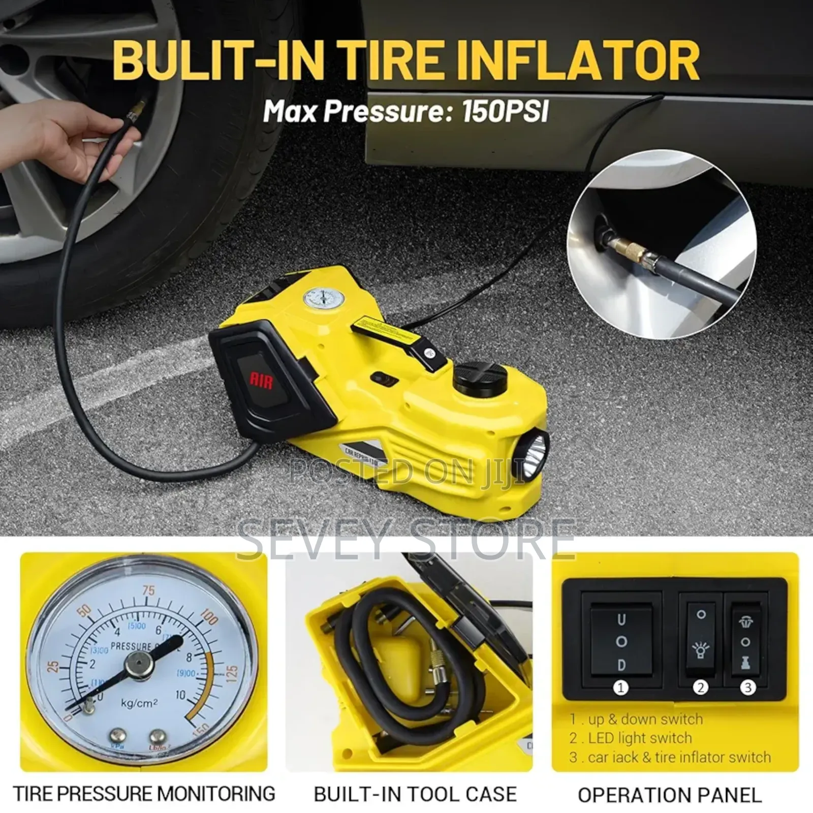 Electric Car Jack Kit 5 Ton 12v (Lifting Range: 5.31-14.17