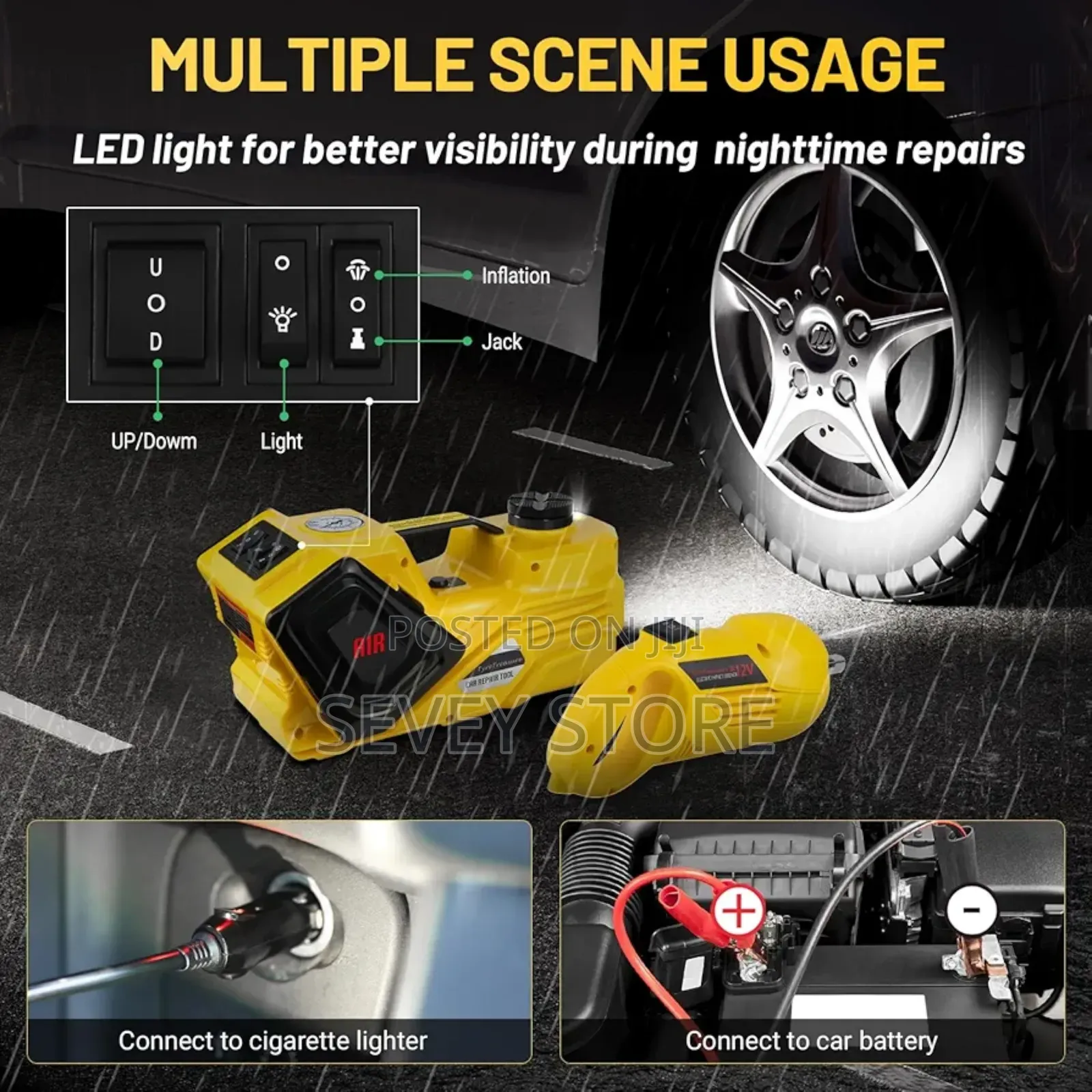 Electric Car Jack Kit 5 Ton 12v (Lifting Range: 5.31-14.17