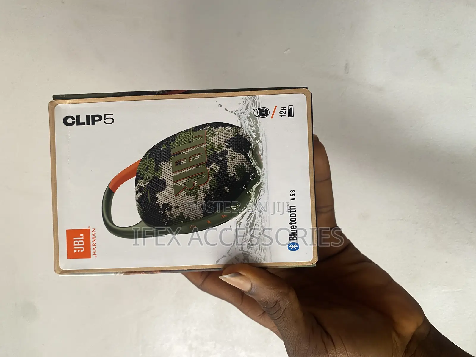 JBL Clip 5 Portable Bluetooth Speaker – Black