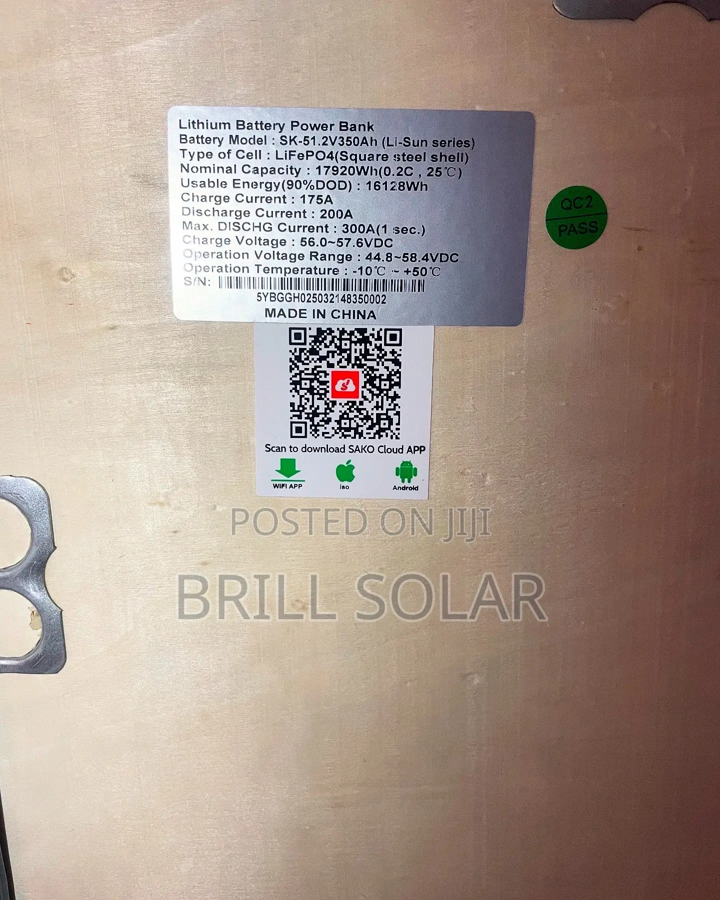17.5kwh-51.2v Sako Solar Lithium Battery (Li-Sun Series)