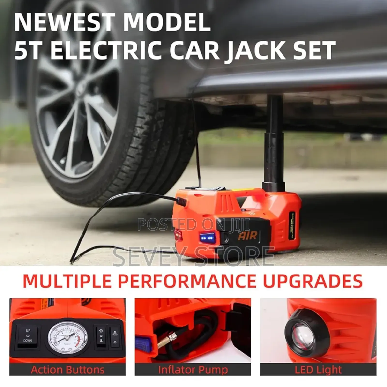 Car Electric Hydraulic Car Jack Kit 5 Ton 12v Portable Lift Rang