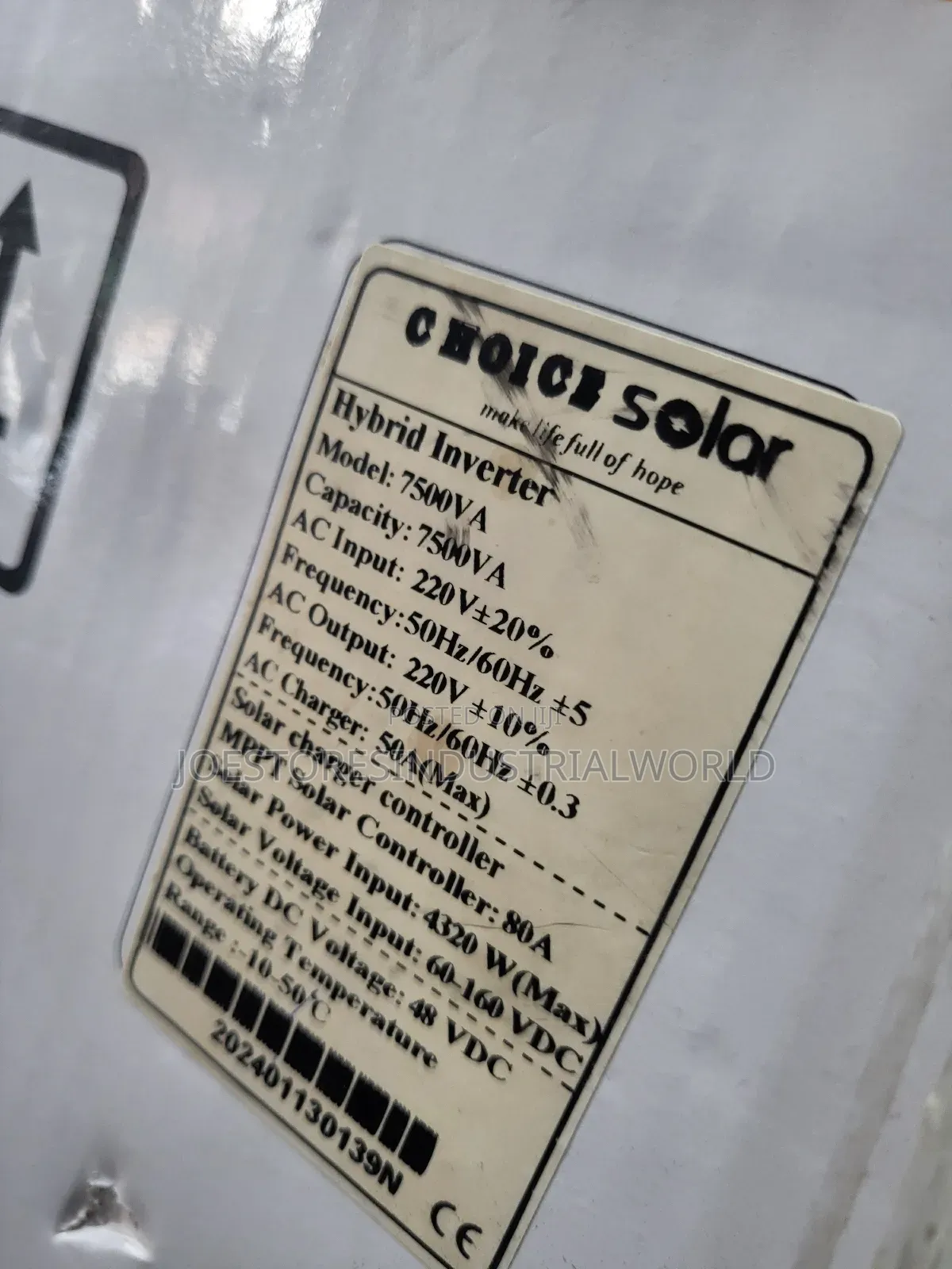 Hybrid Choice Solar Inverter 7.5kva 48v-MPPT/Controller 80a
