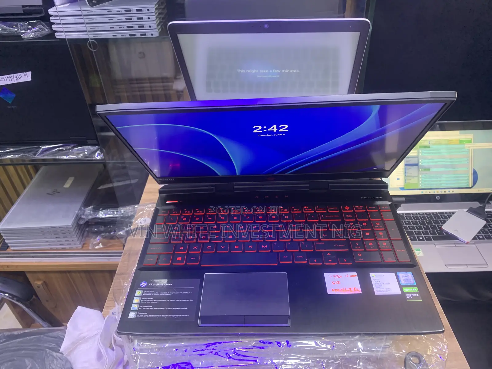 Laptop HP Omen 15-Dh002nr 16GB Intel Core I7 SSD 512GB