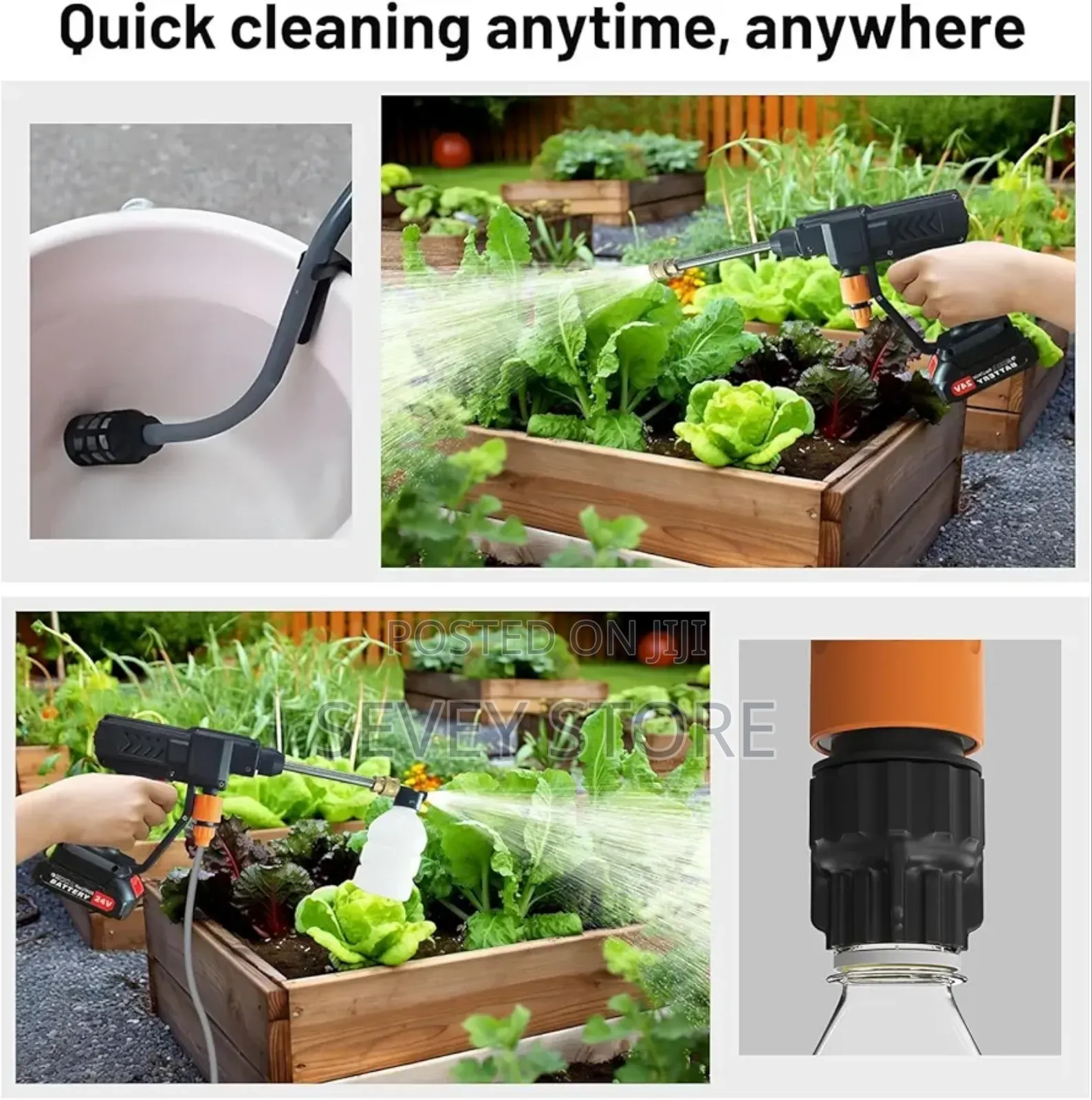 Cordless Pressure Washer, 6-in-1 Nozzle Portable Battery