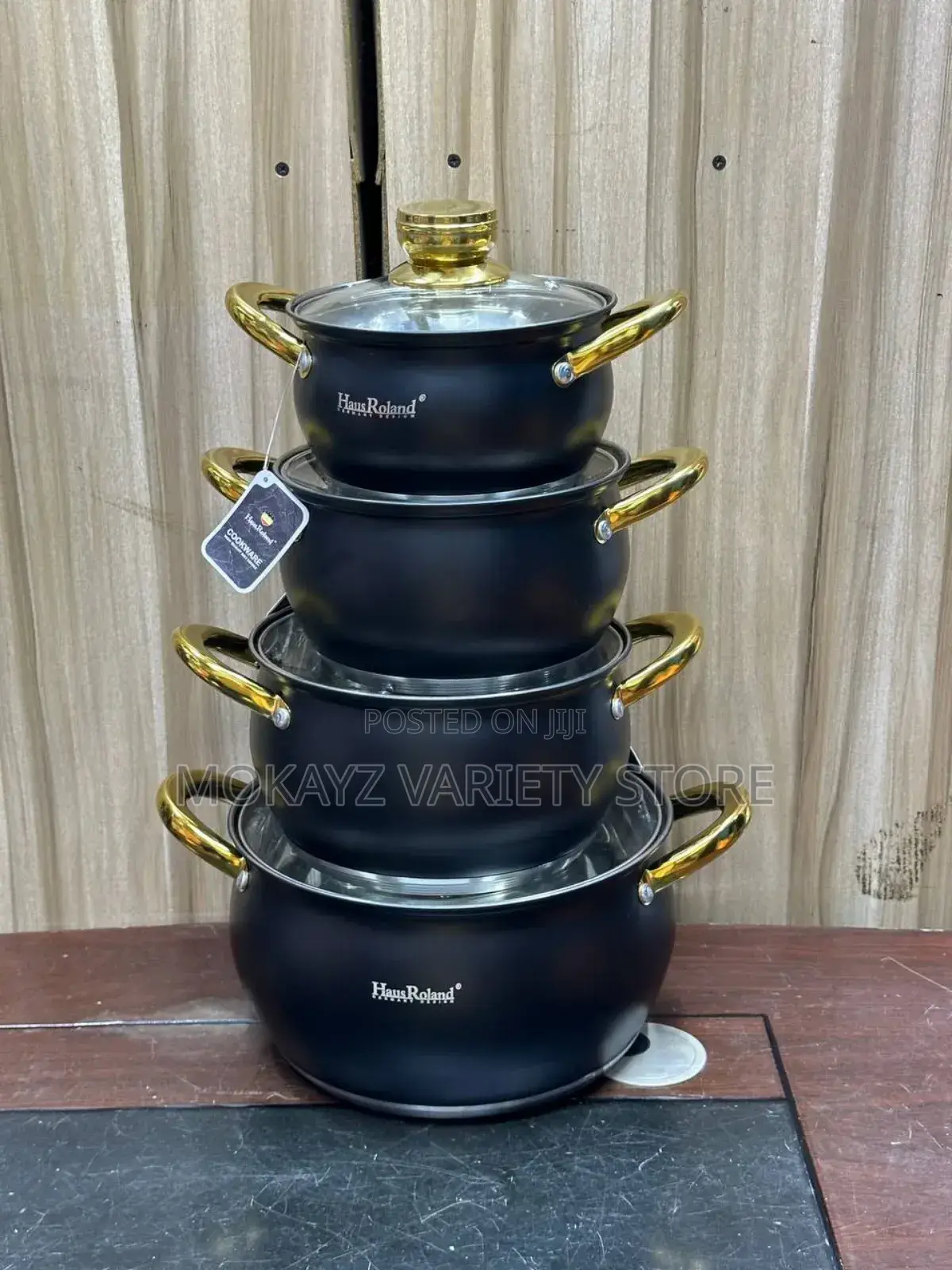 Hausroland Stainless Steel Pot With Glass Cover(4sets)
